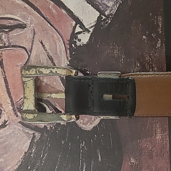 ONYX BY BRIGHTON LEATHER BELT WITH SILVER GOLF MOTIFS - Picture 3 of 10